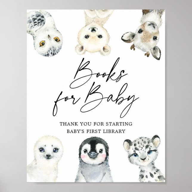 Affiche Arctic Animals Baby shower Livres Pour Bébé Signal (Devant)