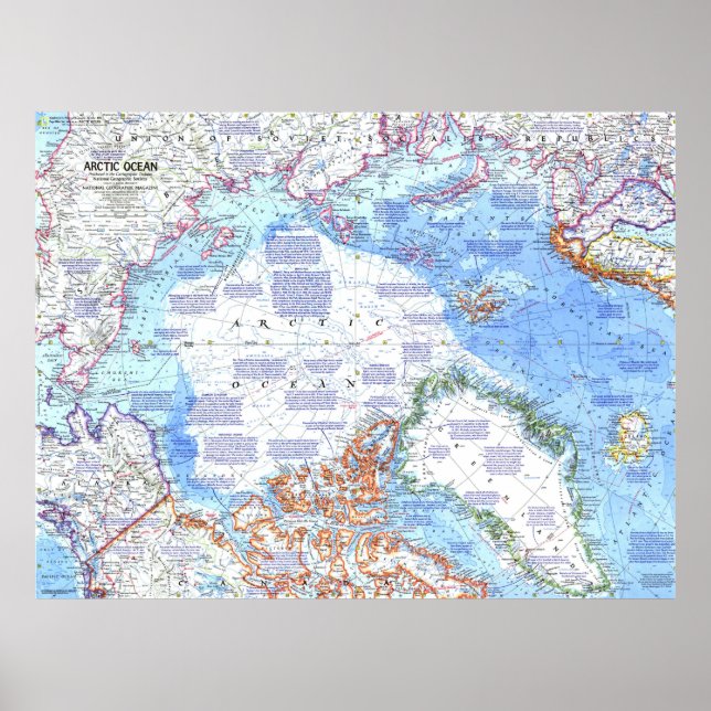 Affiche " Arctique : 1971/aujourd'hui - Carte de la région (Devant)