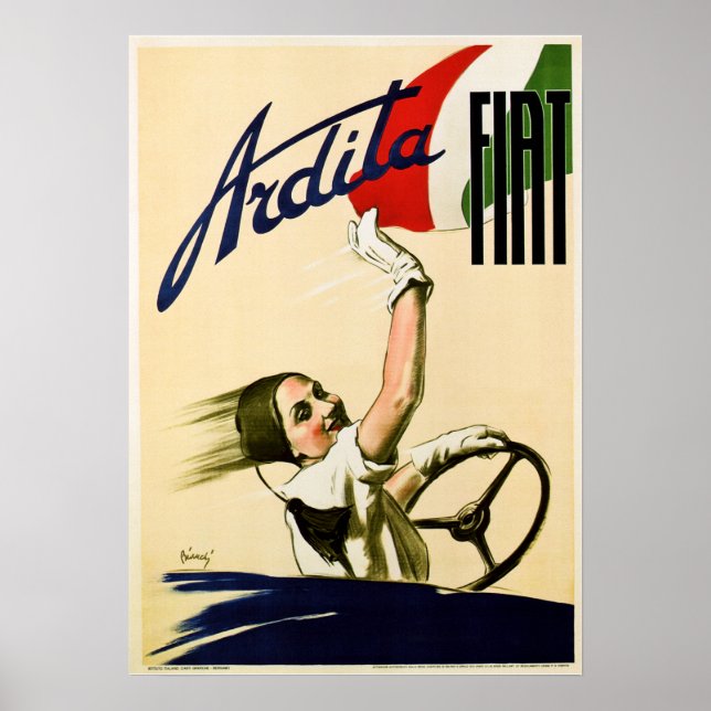 Affiche ARDITA FIAT Publicité Vintage Voiture Racing (Devant)