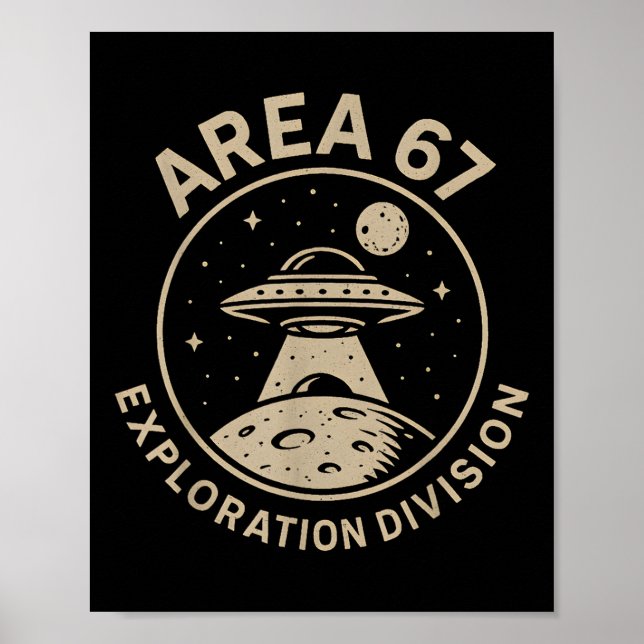 Affiche Area 67 Exploration Division Funny 67 Meme Ufo Des (Devant)