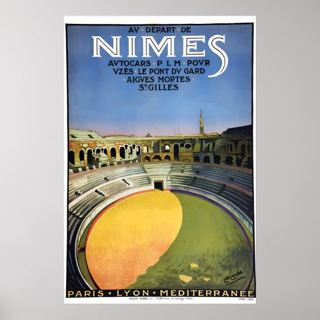Affiche Arènes de Nîmes 1926 - Style Rétro (Devant)