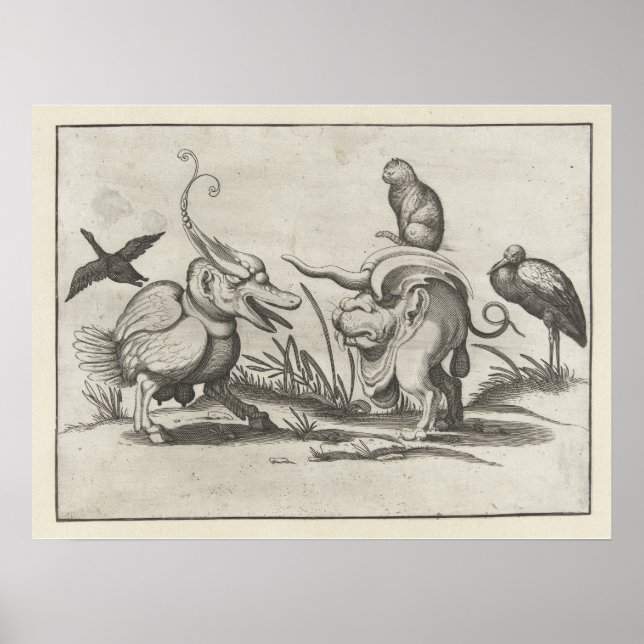 Affiche Arent van Bolten's Cat chevauchant un monstre (Devant)