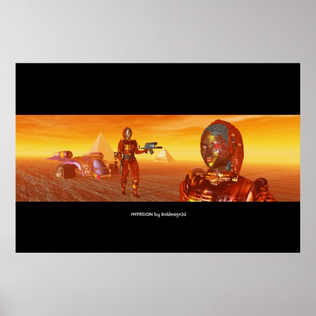 Affiche ARÈS CYBORG,DÉSAERT HYPERION,SCIENCE-FICTION Scifi (Devant)
