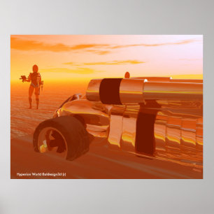 Affiche ARES CYBORG, DÉSERT HYPERION, SCIENCE FICTION Scif