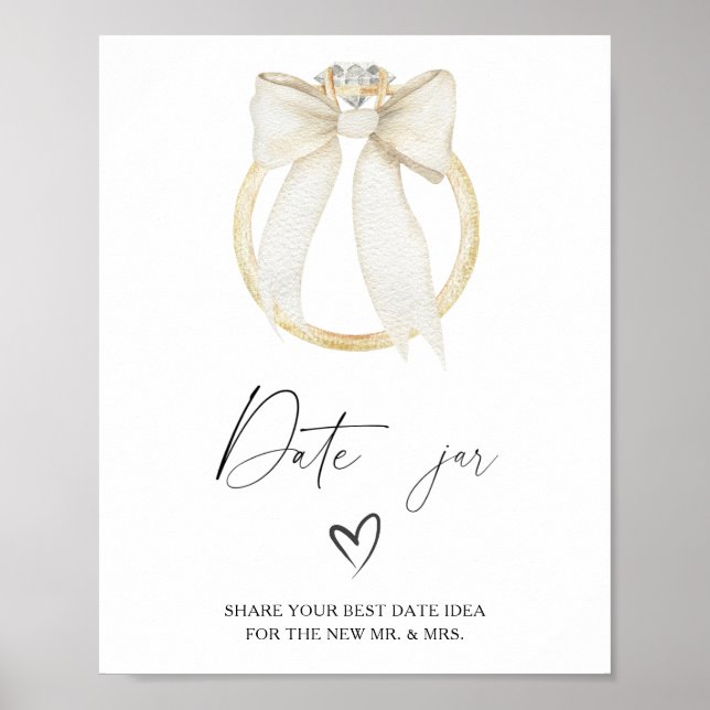 Affiche Arête à anneau douche de nuptiale Date idées de nu (Devant)