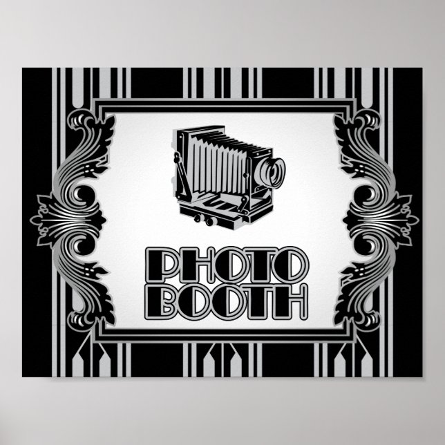 Affiche Argent Caméra Vintage 1920's Photo Booth (Devant)
