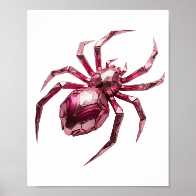 Affiche Argent Dynamique PINK SPIDER Design Sur Mesure (Devant)