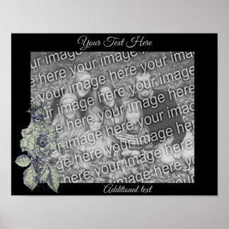 Affiche Argent Peony Flower Personnalisé Ajouter Votre Pho