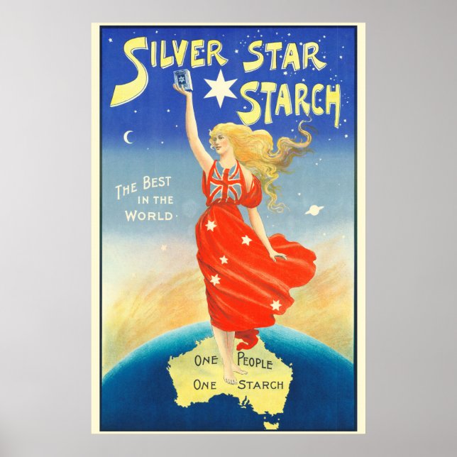 Affiche Argent Star Starch Publicité Australie (Devant)