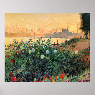 Affiche Argenteuil, Fleurs au bord de la rivière,