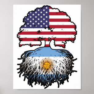 Affiche Argentine Argentine Amérique États-Unis Drapeau de
