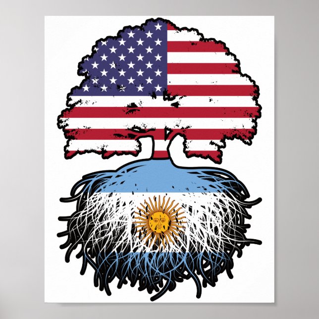 Affiche Argentine Argentine Amérique États-Unis Drapeau de (Devant)