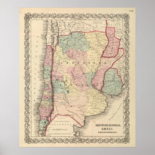 Affiche Argentine, Chili, Uruguay et Paraguay