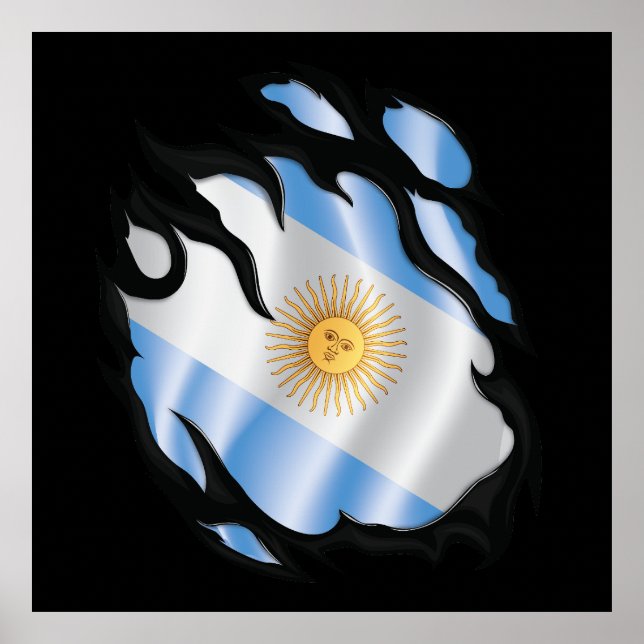 Affiche Argentine déchiré le drapeau (Devant)