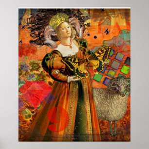 Affiche Aries Orange Woman Gothic Illustration