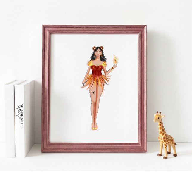 Affiche Aries Star Sign Wall Art, Minimalist Zodiac (Créateur téléchargé)