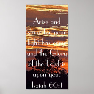 Affiche Arise and shine bible verse Isaiah 60:1
