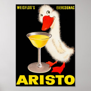 Affiche Aristo Egg Cognac - Publicité Vintage