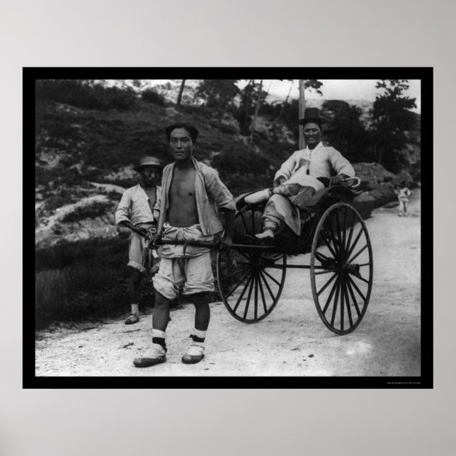 Affiche Aristocrate Rickshaw coréen 1910 (Devant)