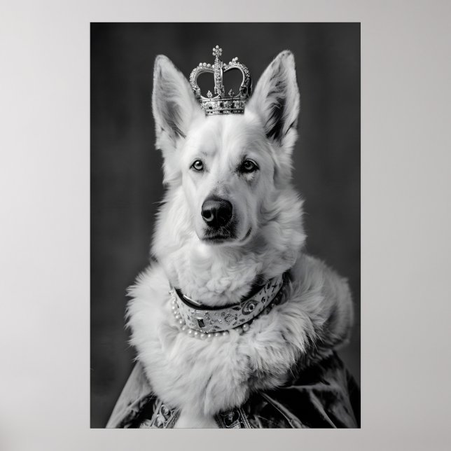 Affiche Aristocratic German Shepherd Dog Portrait, Funny (Devant)