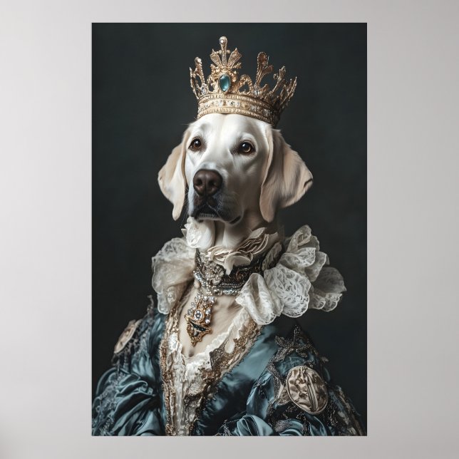 Affiche Aristocratic Labrador Art Print, Funny Renaissance (Devant)