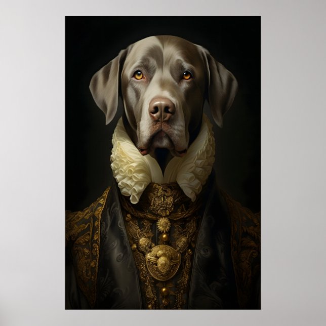 Affiche Aristocratic Labrador Portrait, Funny Royal Dog (Devant)