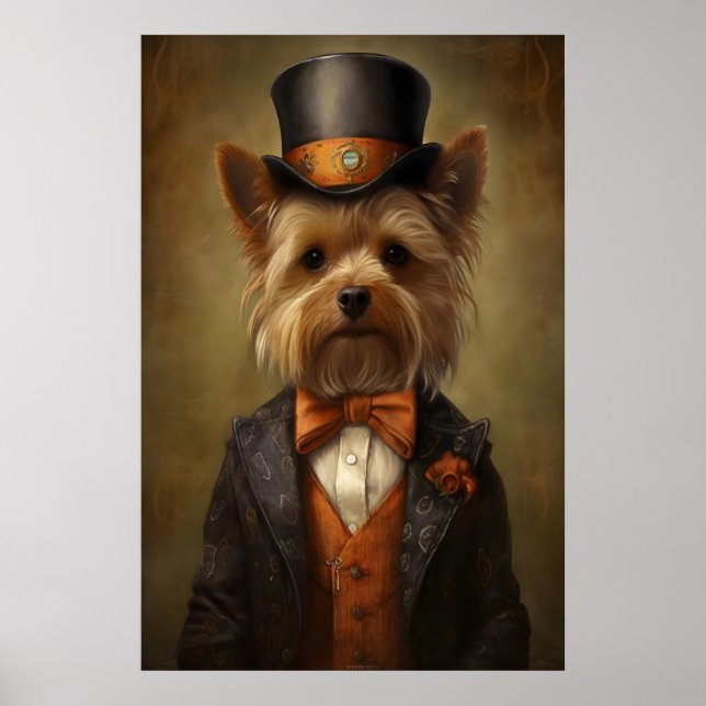 Affiche Aristocratic Yorkshire Terrier Print, Renaissance (Devant)
