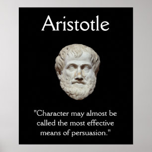 Affiche Aristote - Citation de caractère et de persuasion