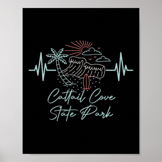 Affiche Arizona Cattail Cove State Park Heartbeat Planche  (Devant)