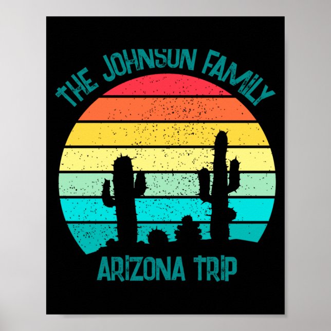 Affiche Arizona Desert Cactus Sunset Trip Kids  (Devant)