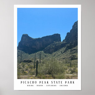 Affiche Arizona Desert Picacho Peak Mountains Portrait Art