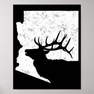 Affiche Arizona Elk Chasse Bull Elk AZ Forme d'état