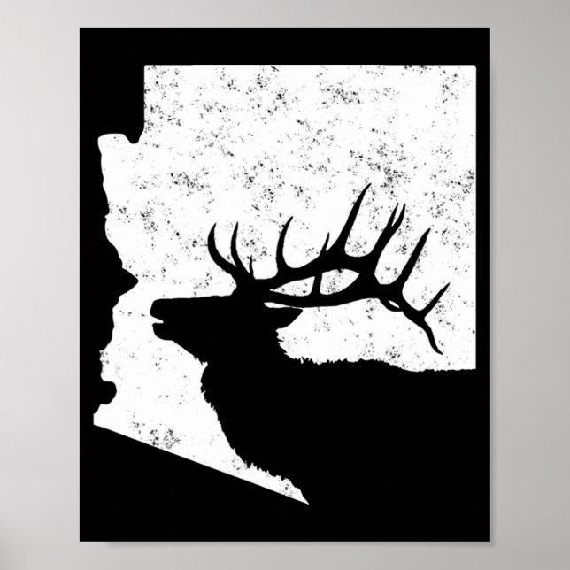 Affiche Arizona Elk Chasse Bull Elk AZ Forme d'état (Devant)