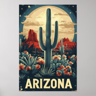 Affiche Arizona États-Unis Art Illustration Vintage Voyage