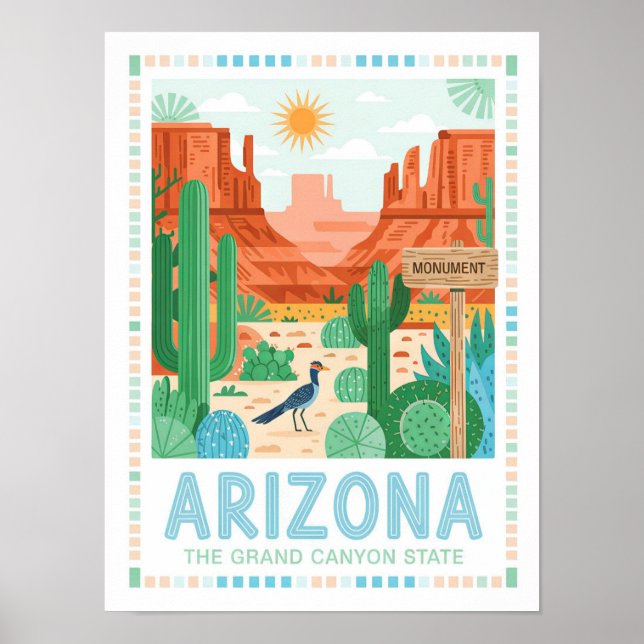 Affiche Arizona Grand Canyon State Summer Travel (Devant)