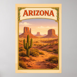 Affiche Arizona Monument Valley Vintage