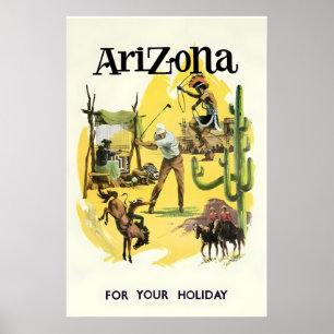 Affiche Arizona Phoenix Grand Canyon USA Voyage Vintage