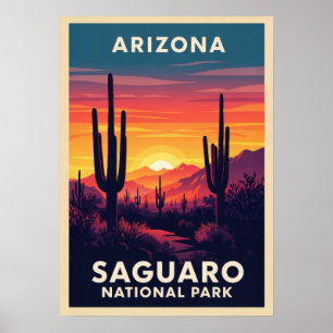 Affiche Arizona Saguaro National Park V01
