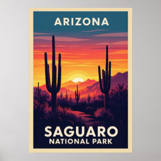 Affiche Arizona Saguaro National Park V01