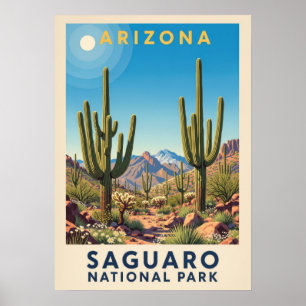 Affiche Arizona Saguaro National Park V02