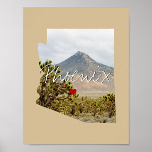 Affiche Arizona State Photo insert and town name
