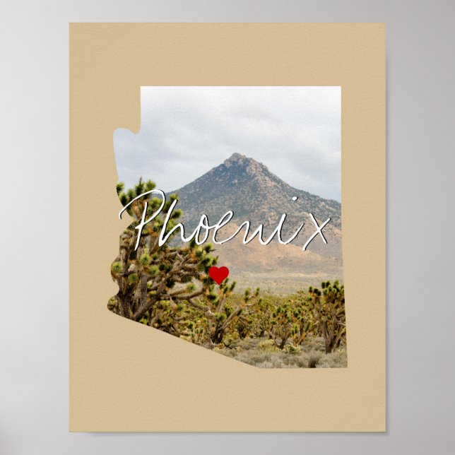 Affiche Arizona State Photo insert and town name (Devant)