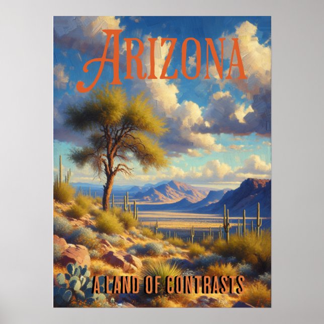 Affiche Arizona Terre de contrastes Paysage (Devant)