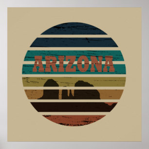 Affiche arizona vintage sunset landscape az