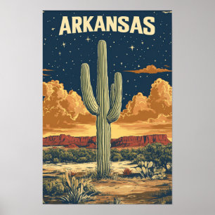 Affiche Arkansas États-Unis Art Illustration Vintage Voyag