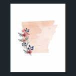 Affiche Arkansas Floral Aquarelle Etat<br><div class="desc">Arkansas Floral Aquarelle Etat</div>