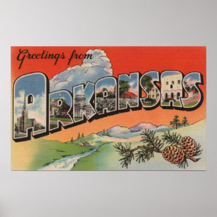 Affiche Arkansas (Landscape Scene) - Large Letter