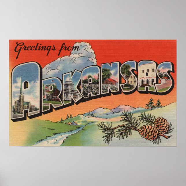 Affiche Arkansas (Landscape Scene) - Large Letter (Devant)