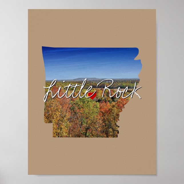 Affiche Arkansas State Photo insert and town name (Devant)