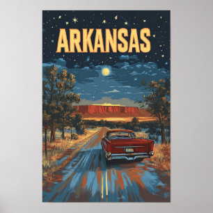 Affiche Arkansas USA Illustration Vintage Voyage